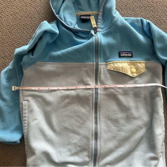 Patagonia Kids Blue and Gray Fleece Hoodie 5-6 Kids - Picture 5 of 7